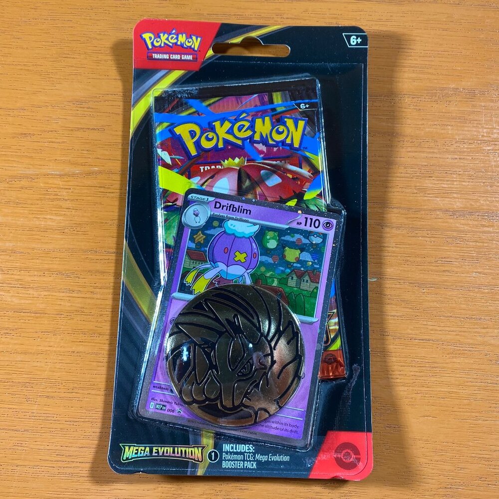 Pokemon Mega Evolution Factory Sealed Blister Booster Pack Drifblim w/ Coin